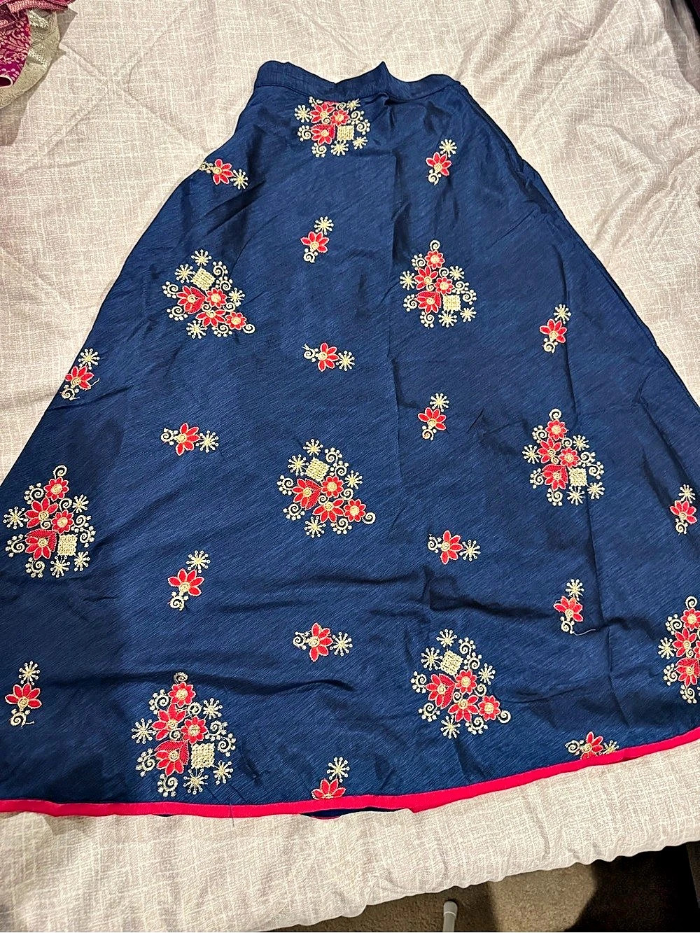 Girls Formal Lehenga Set in Blue & Pink Like New